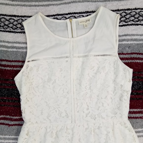 Maison Jules White Lace Sleeveless Midi Dress 6 - Picture 3 of 14